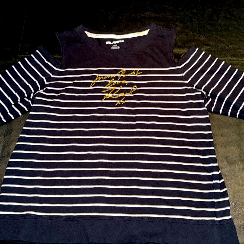 Top By Karl Lagerfeld, Size L, EUC, Long Sleeve’s